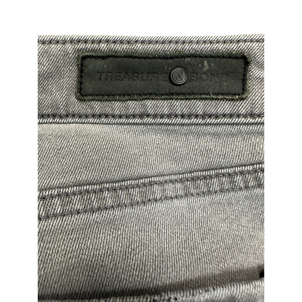 Treasure & Bond Women Distressed Faded Black Jeans Mid-Rise Skinny Ankle Sz 30 - Picture 12 of 14